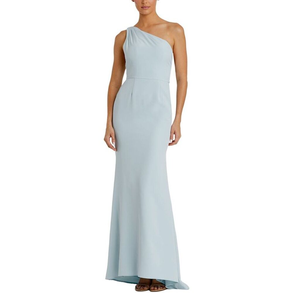 Mac Duggal Womens  One-Shoulder Trumpet Gown, Blue